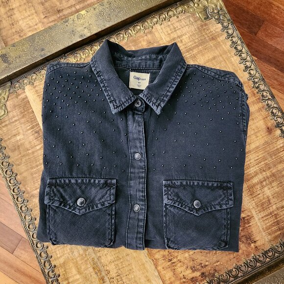 GAP 1969 Denim Western Shirt Size S Petite - Picture 11 of 11